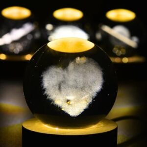 Crystal Lamp - Misty Heart