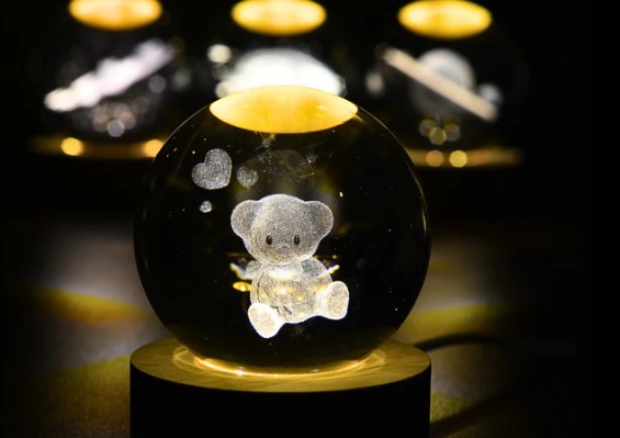 Crystal Lamp – Cute Teddy Bear
